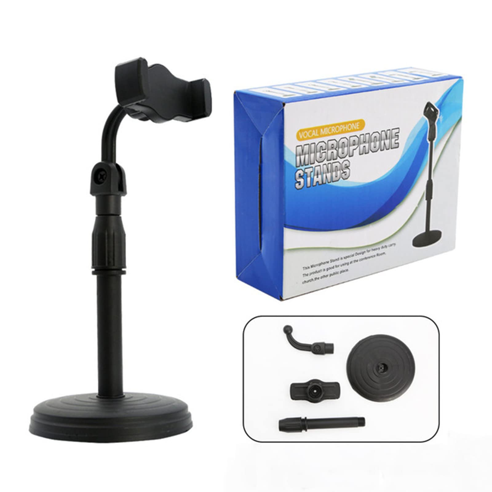 Adjustable 360° Rotating Phone Stand - Universal Lazy Phone Holder with Height & Angle Adjustment - Perfect for Desk, Bed, Office & Car Use