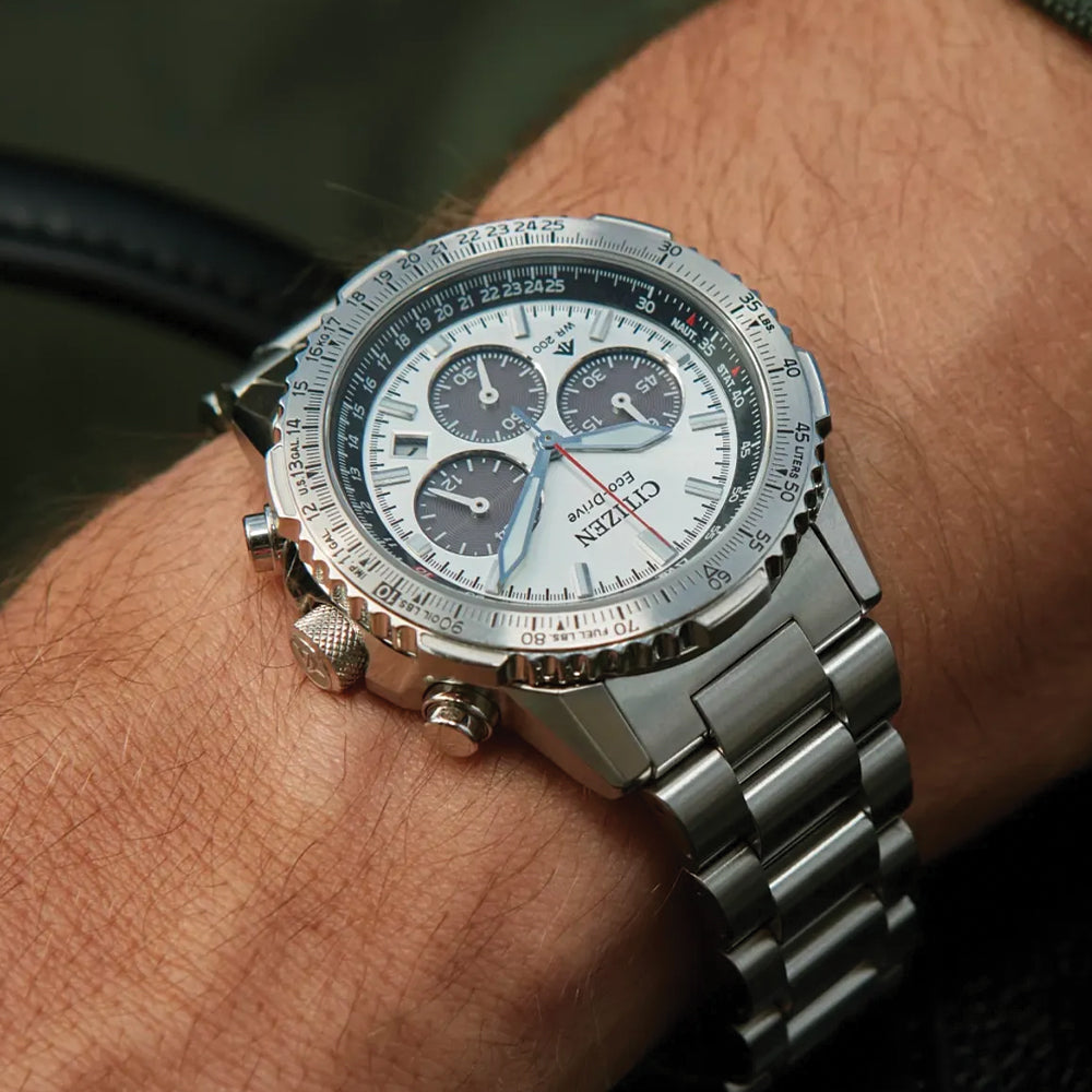 Promaster Navihawk Eco-Drive 40mm Silver Stainless Steel Bracelet Watch for Men - Perfect for Diving, Outdoor Adventures & Everyday Wear