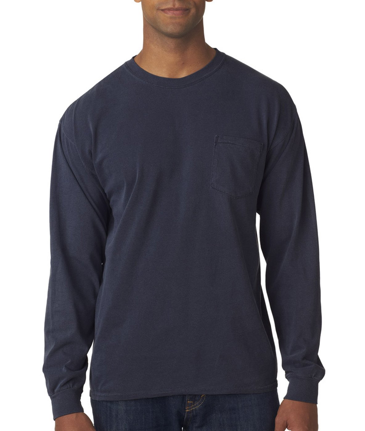 Comfort Colors Chouinard 4410 Heavyweight Long Sleeve Cotton Pocket T-Shirt for Men - Durable Workwear & Casual Everyday Wear