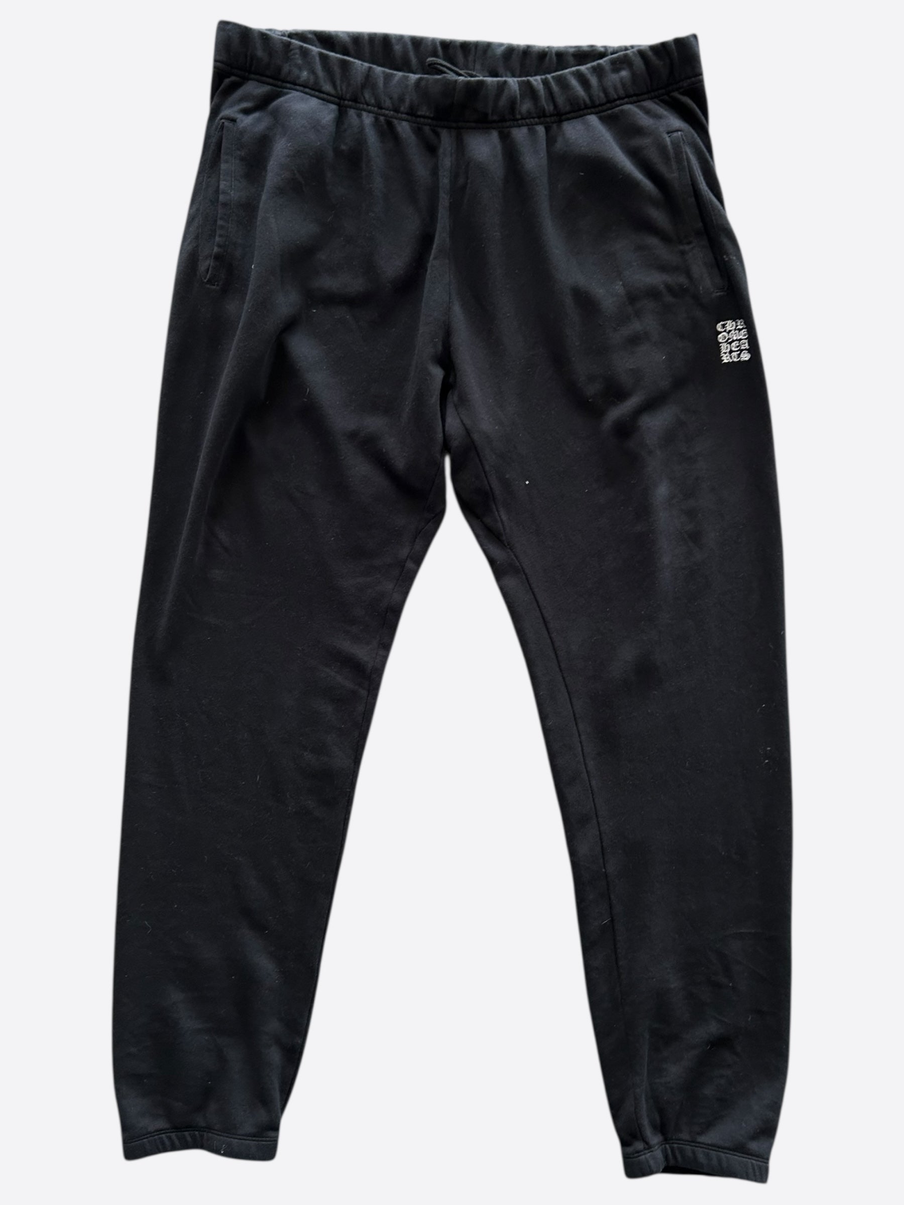 Chrome Hearts Black & White Embroidered Sweatpants for Men & Women | Luxury Streetwear | Perfect for Casual Outfits & Gym Wear