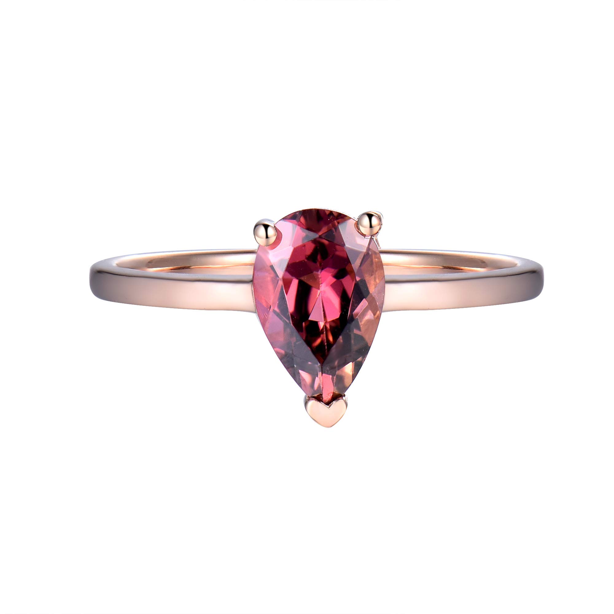 14K Rose Gold Vintage Ring with Natural Diamond & Pink Tourmaline - Elegant Women's Jewelry for Weddings, Anniversaries & Special Occasions