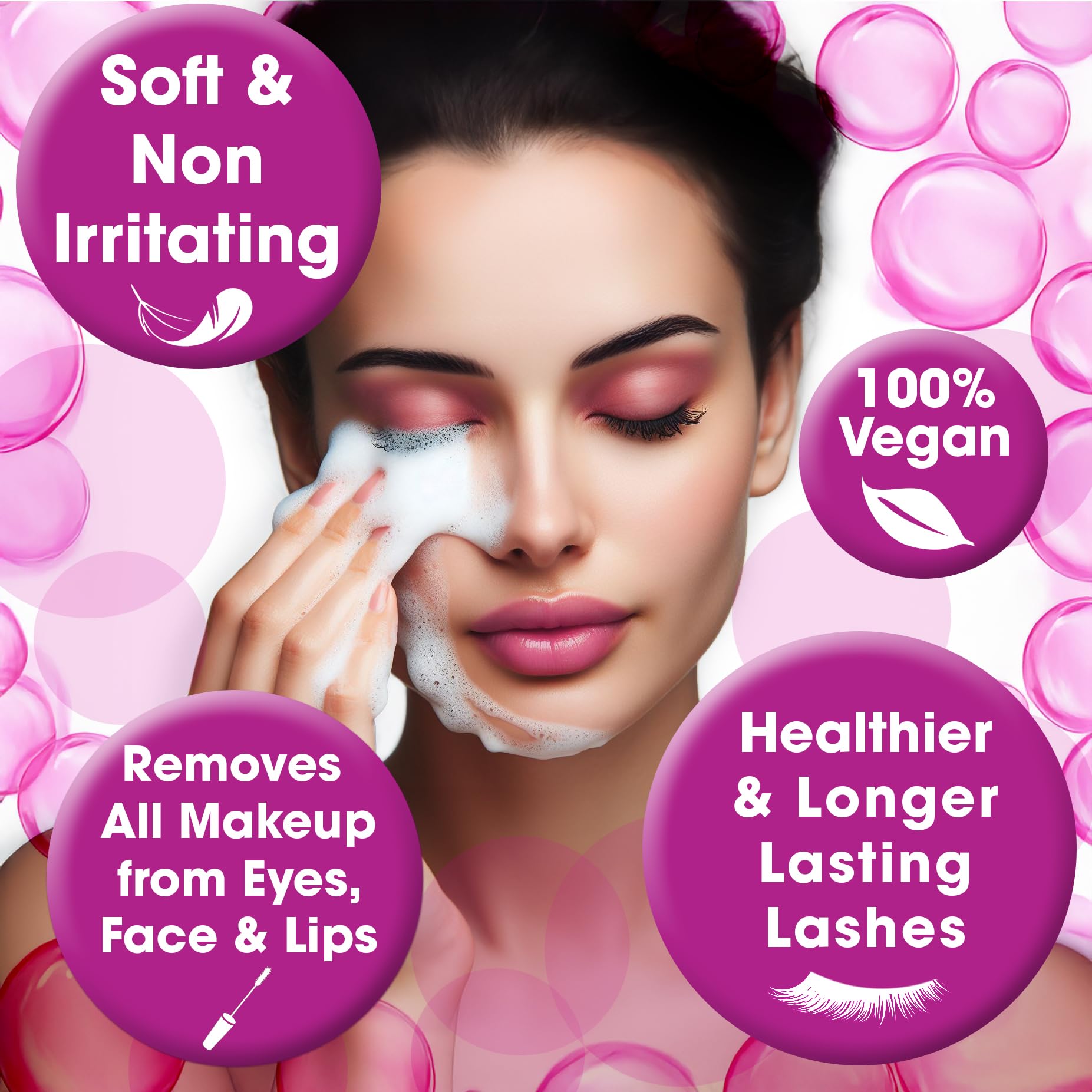 Professional Lash Shampoo for Eyelash Extensions - 3.98L (1.05 Gallon) Bulk Size with 50 Aftercare Cards - Made in USA Foaming Eyelid Cleanser - Salon-Grade Lash & Brow Wash - Bubble Gum Scent - Perfect for Lash Artists, Salons & Home Use