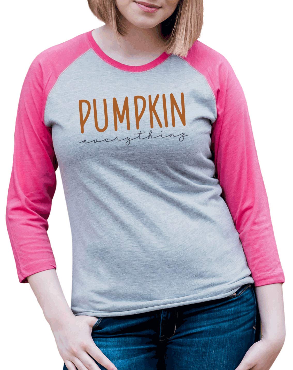 7 ate 9 Apparel Women's Pumpkin Everything Shirt - Fall Fashion Long Sleeve T-Shirt for Autumn & Halloween Outfits