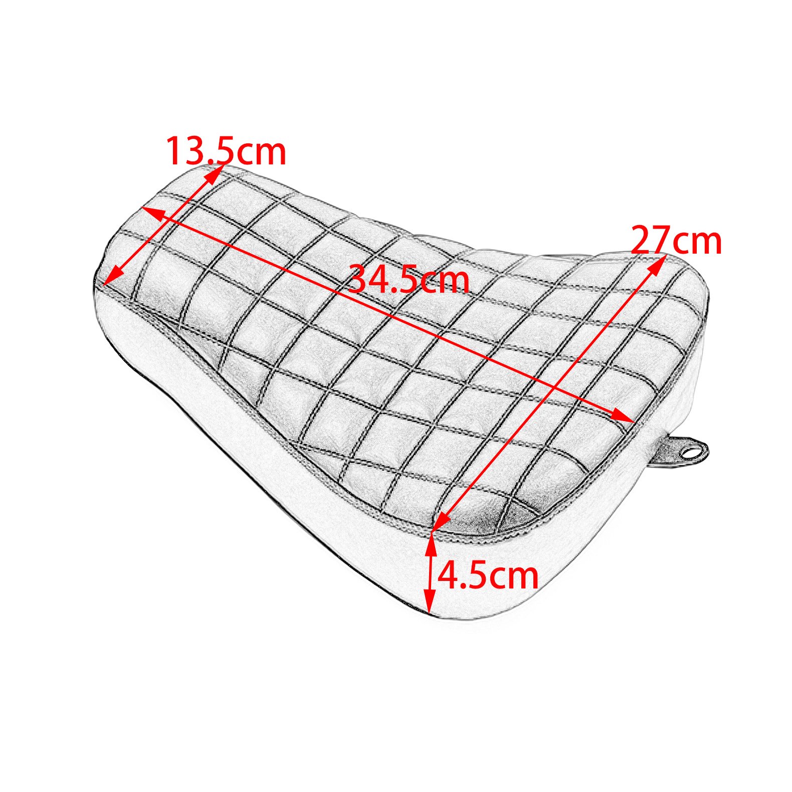 HD BUBALUS Motorcycle Front Solo Seat Cushion - Checkered Design for Harley Sportster XL883 XL1200 X48 72 - Comfortable Rider Pad for Long Distance Cruising & City Riding