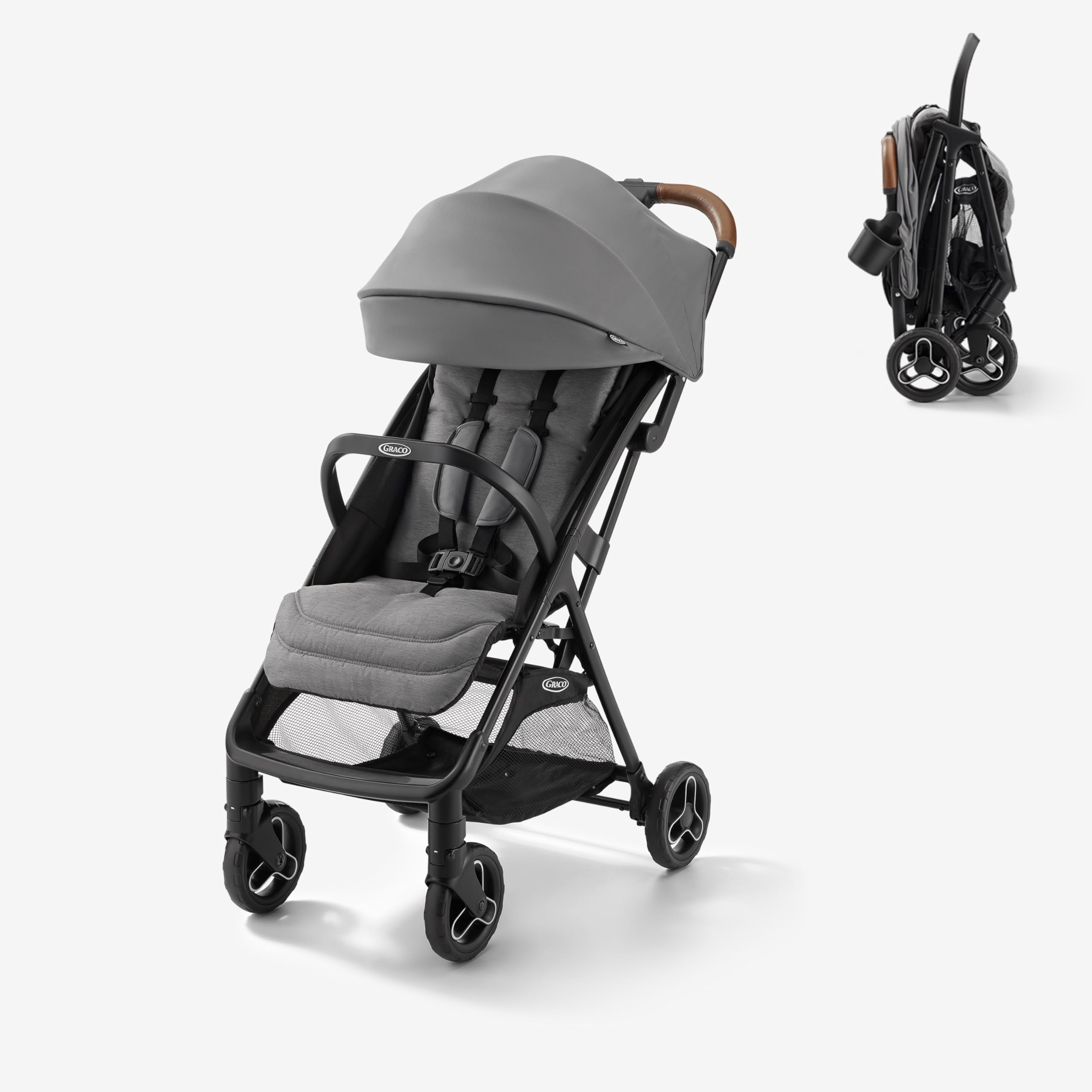 Graco Ready2Jet Compact Travel Stroller - Lightweight Automatic Fold Stroller for Airplane & Everyday Use | Overhead Cabin Friendly Baby Stroller | Perfect for Travel, Shopping & City Walks
