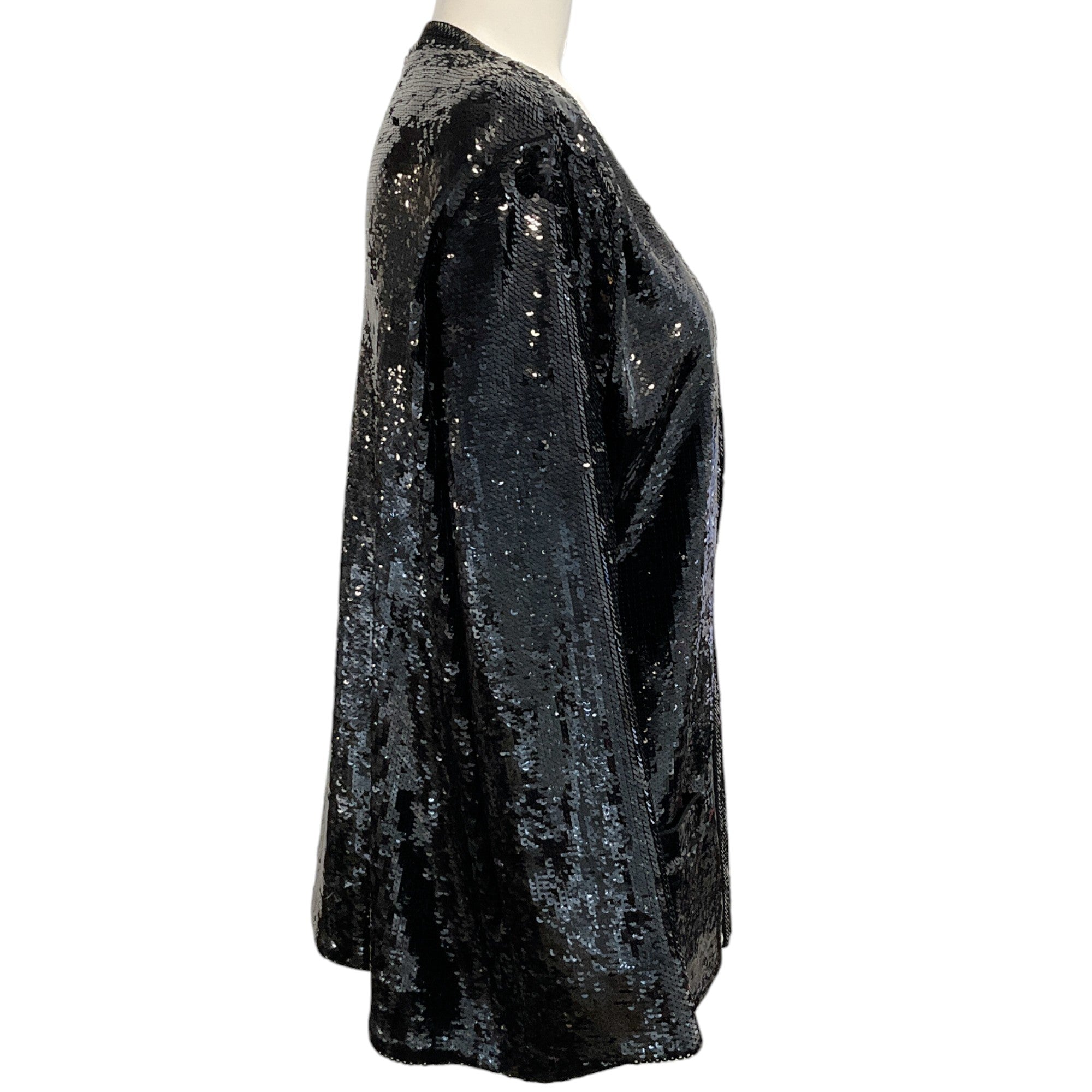 Celine Black Sequin Open Evening Jacket for Women - Elegant Party Blazer for Night Out, Dinner Date & Special Occasions