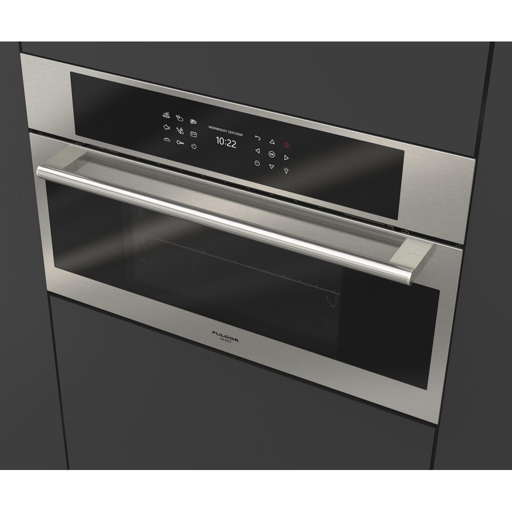 Fulgor Milano 30 Inch 700 Series Built-In Convection Steam Oven with Combination Cooking - Model F7DSCO30S1 - Perfect for Baking, Roasting, and Healthy Steam Cooking in Modern Kitchens