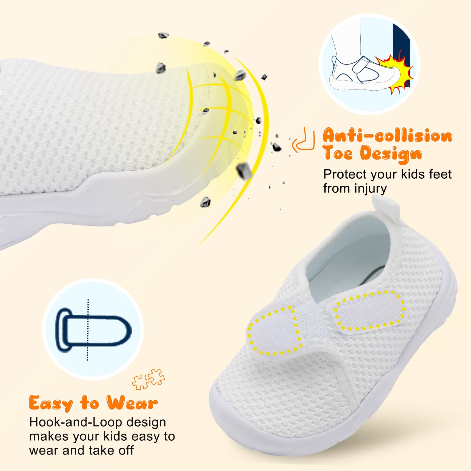 JOINFREE Kids Barefoot Shoes - Breathable Toddler Sneakers for School & Play