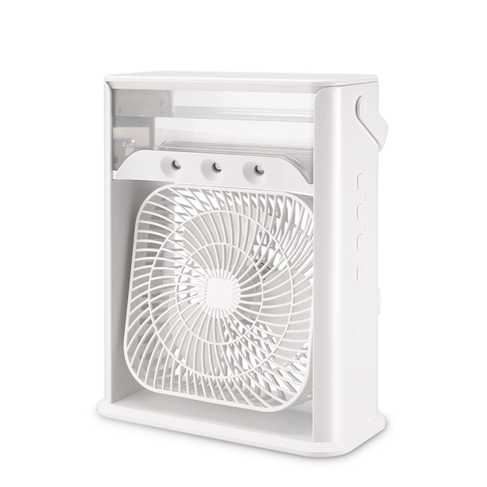 Portable Air Conditioner Fan - 3 Speed Super Quiet Mini Desk Fan with 7 Color LED Lights, Personal Evaporative Cooler & Ice Misting Fan for Home, Office, Dorm | Perfect for Bedroom Cooling, Workstation Comfort & Summer Relaxation