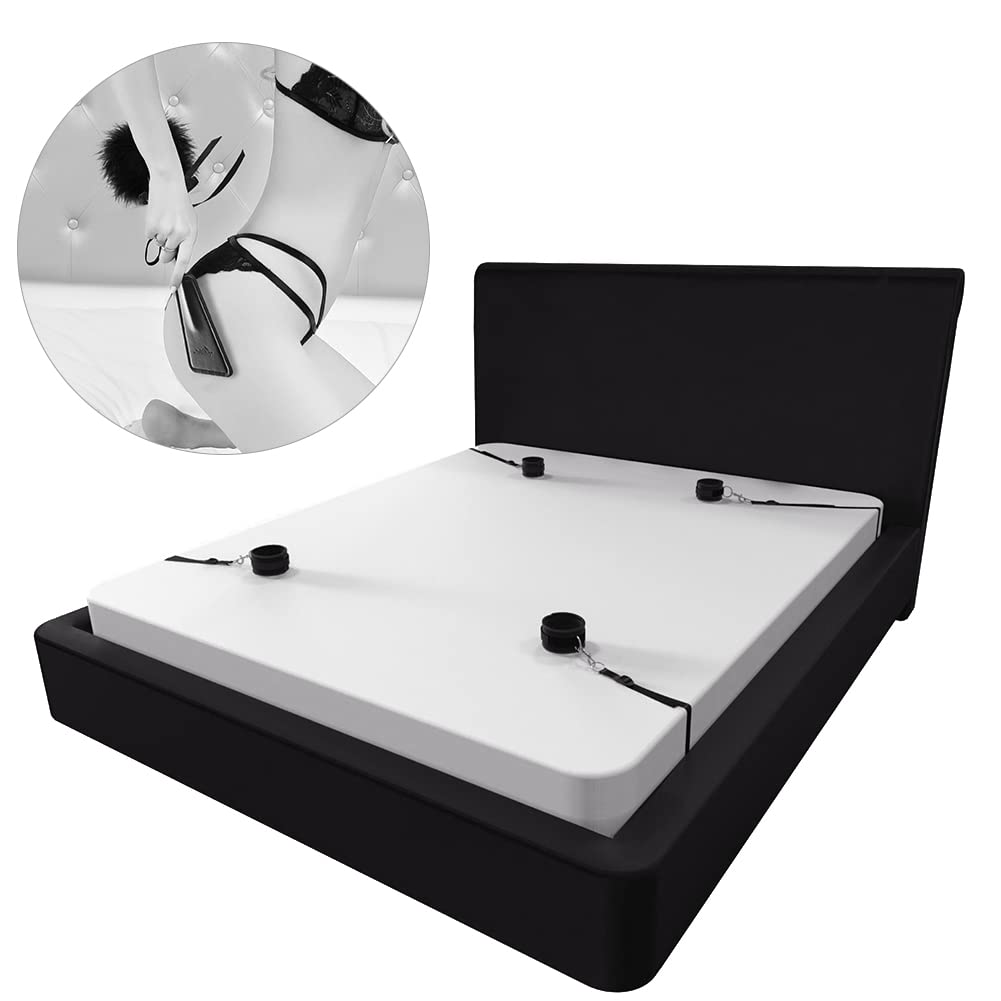Premium BDSM Bondage Kit - UTIMI Restraints Set with Handcuffs, Ankle Cuffs, Blindfold & Tickler for Couples - Sensual Adult Toys for Spicing Up Bedroom Play & Roleplay Scenes