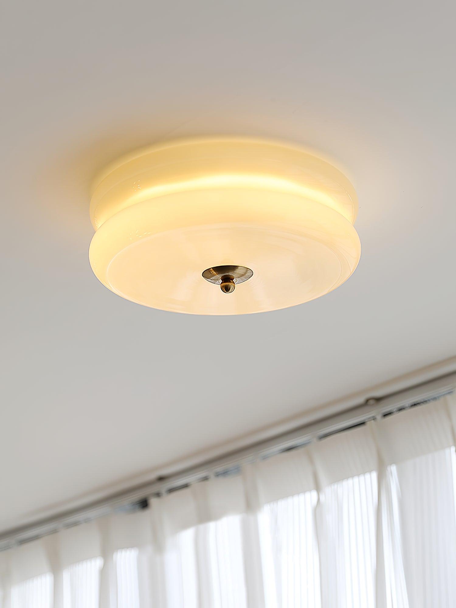 Art Deco Vintage Ceiling Light Fixture - Antique Bronze Finish, Crystal Accents - Perfect for Dining Room, Bedroom or Foyer Lighting