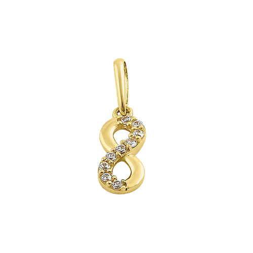 14K Solid Yellow Gold Infinity CZ Pendant Necklace - Dainty Minimalist Jewelry Gift for Women, Perfect for Anniversaries & Everyday Wear