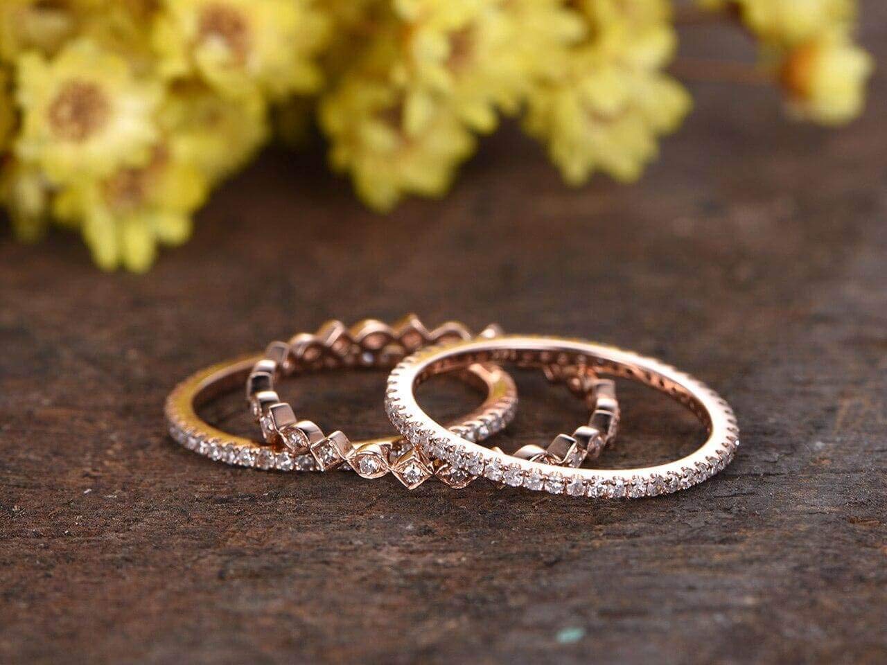 1.50 Carat 3-Piece Wedding Ring Set - 18k Gold Plated Bridal Band for Engagement, Marriage & Anniversary - Perfect for Proposals, Vows & Romantic Occasions