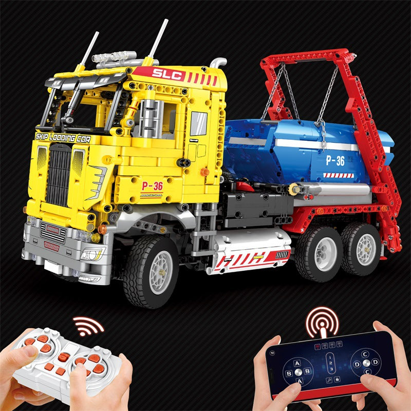 Reobrix 22016 1918PCS Ship Loading Truck Engineering Vehicle Building Blocks - Dynamic Version for Construction Play & STEM Learning