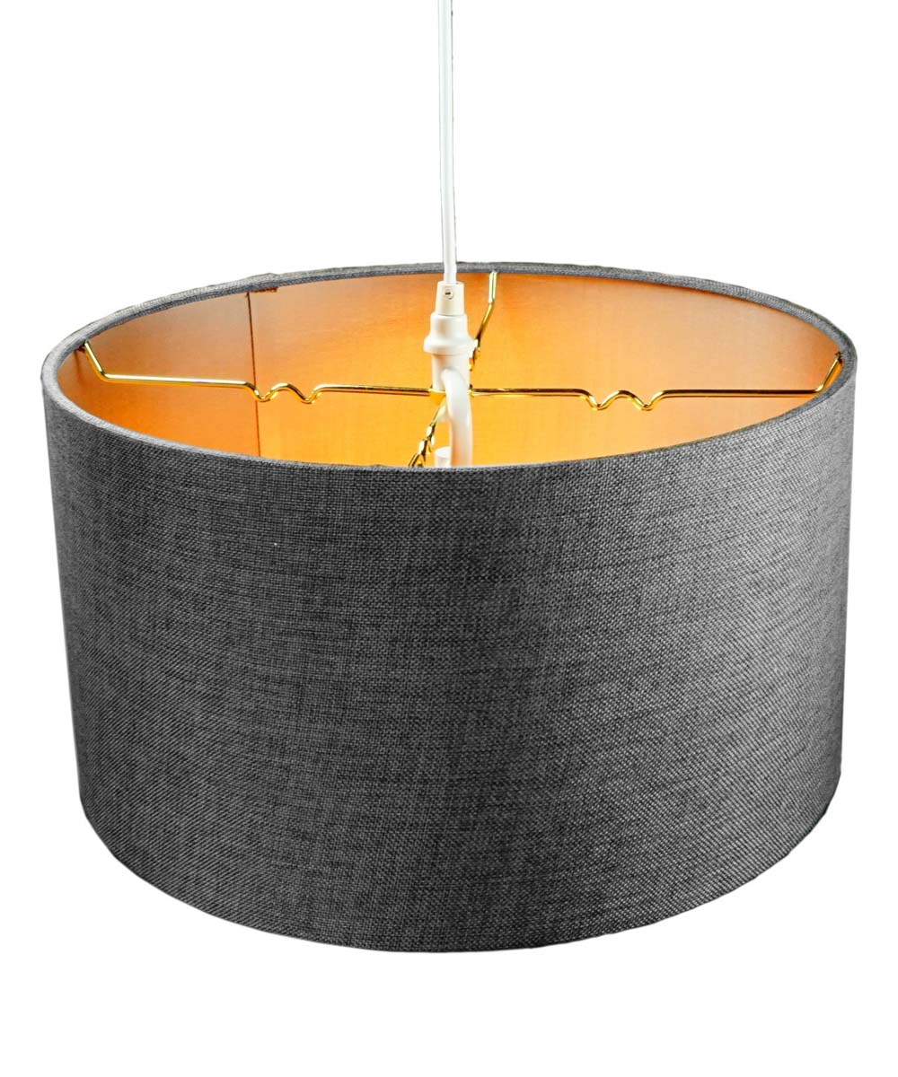 Plug-In Swag Pendant Ceiling Light with Granite Grey Shade - Adjustable Hanging Light Fixture for Bedroom, Living Room, or Kitchen