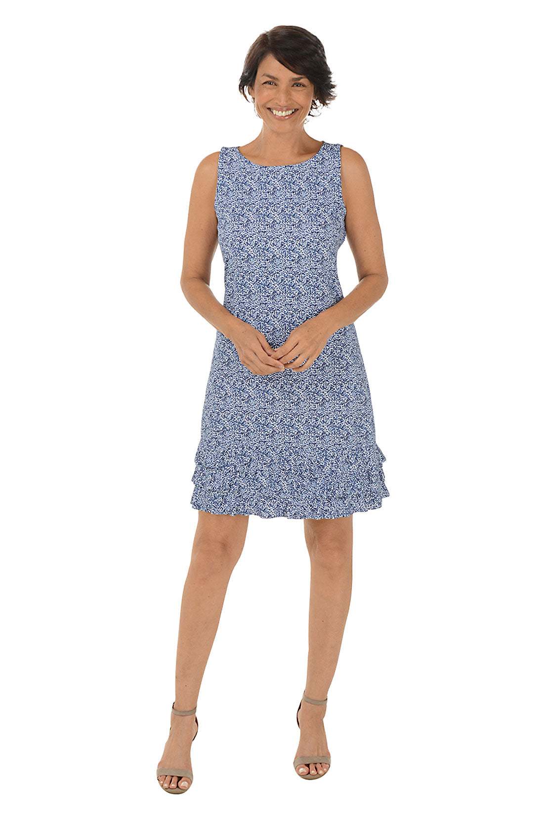 Stylish Ditsy Leopard Print UPF50+ Sun Protection Ruffle Dress for Women - Perfect for Beach Vacations, Summer Parties & Outdoor Adventures