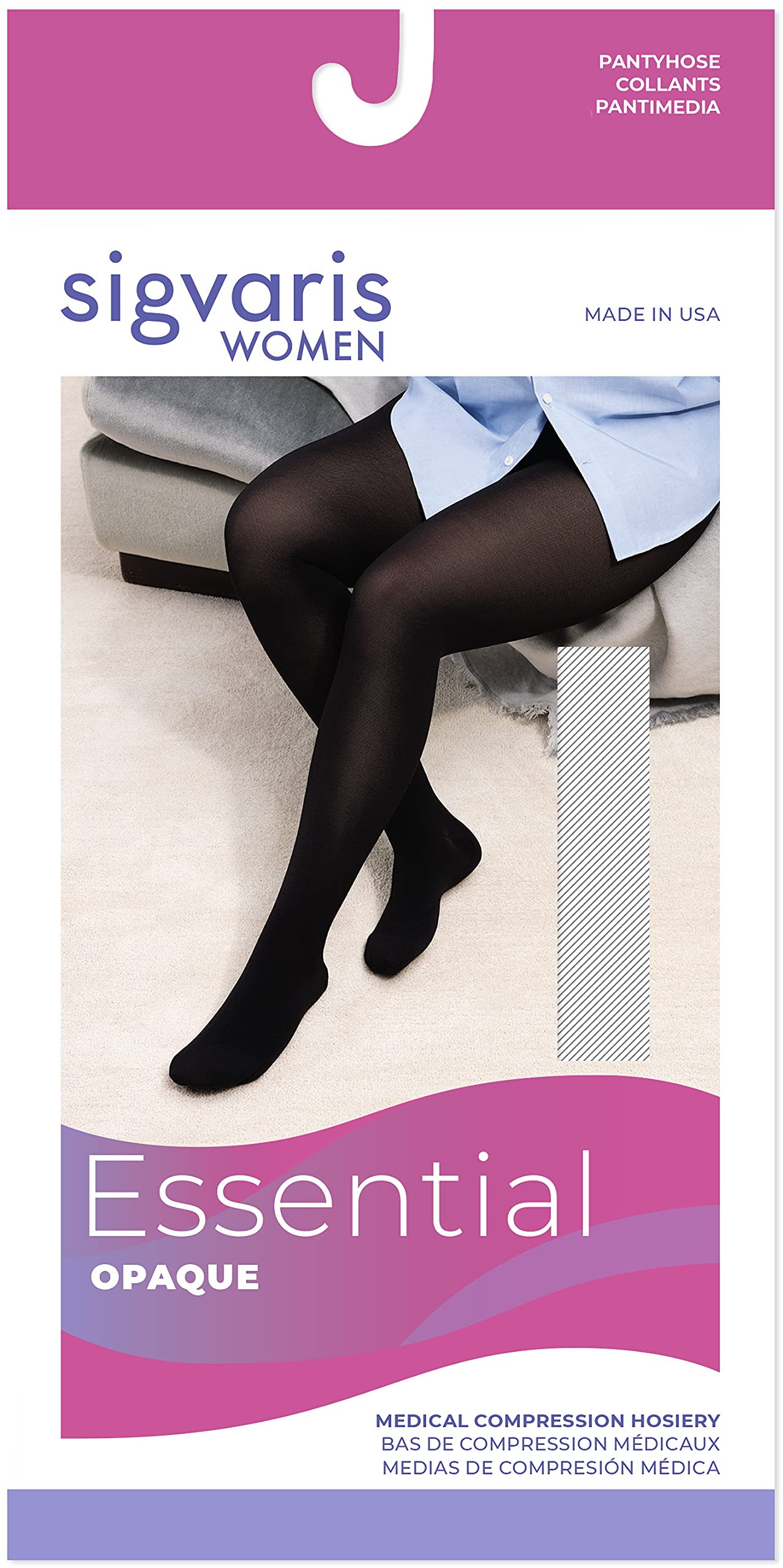 Sigvaris Women’s Essential Opaque 860 Closed Toe Plus Size Pantyhose 30-40mmHg - Light Beige - Small Short | Medical Compression Stockings for Varicose Veins & Swelling Relief | Perfect for Nurses, Travel & Daily Comfort