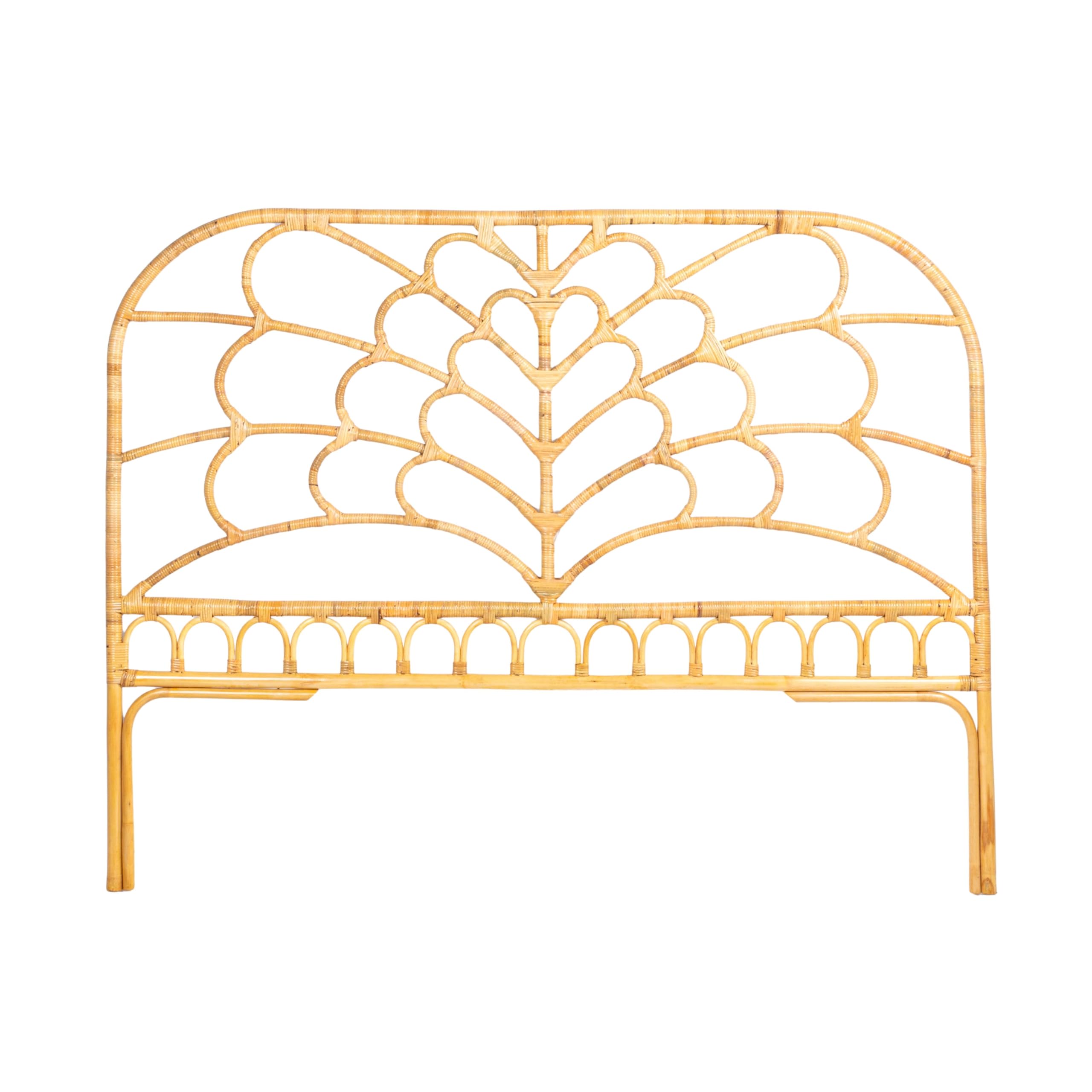 Creative Co-Op King Rattan Headboard - Natural Woven Rattan Bed Frame Headboard for Bedroom Decor - Perfect for Boho, Coastal, and Farmhouse Style Bedrooms