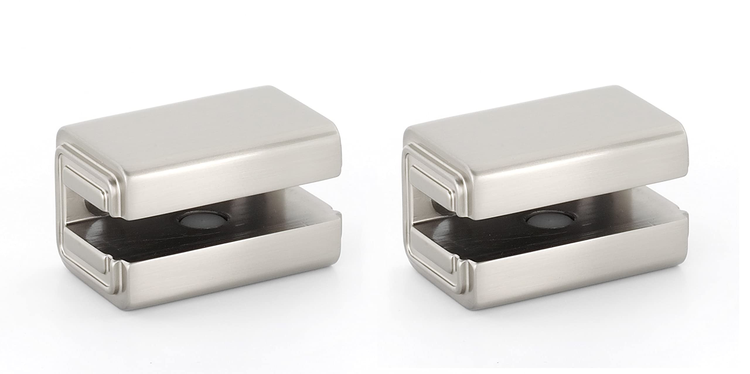 Polished Nickel Cube Series Shelf Brackets - Heavy Duty Metal Brackets for Floating Shelves (Pair) - Perfect for Home Office, Kitchen, Bathroom & Living Room Storage