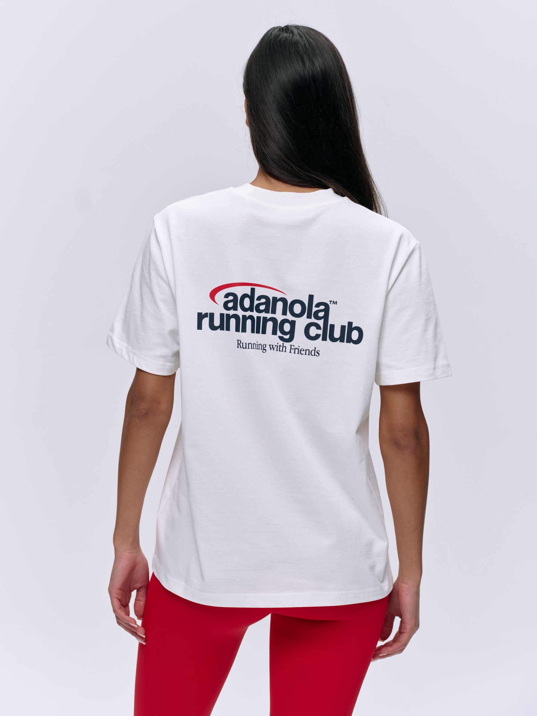 Adanola Women's Running Short Sleeve Oversized T-Shirt - Breathable Workout Top for Gym & Yoga | White & Classic Red Athletic Tee for Jogging, Training & Casual Wear