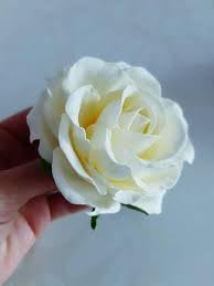 White Artificial Rose Hair Clips - Elegant Floral Hair Accessories for Women & Girls (Pack of 1) | Perfect for Weddings, Parties & Everyday Style