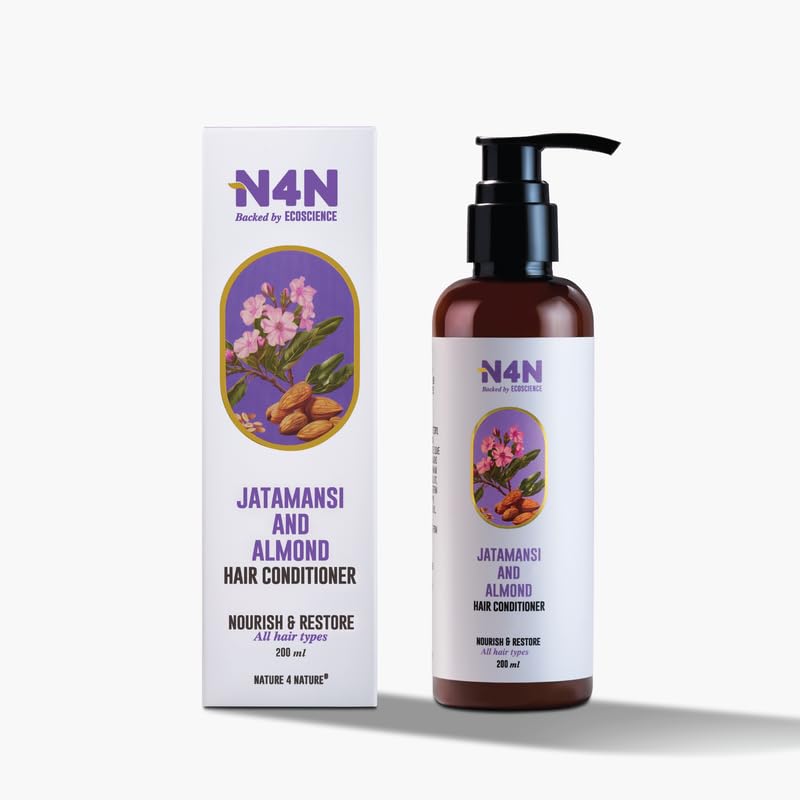 Nourishing Hair Conditioner with Jatamansi & Almond Extract - 200ml | Reduces Frizz & Detangles Hair | Paraben-Free & Chemical-Free Natural Treatment for All Hair Types - Men & Women | Perfect for Daily Hair Care & Salon-Quality Results at Home