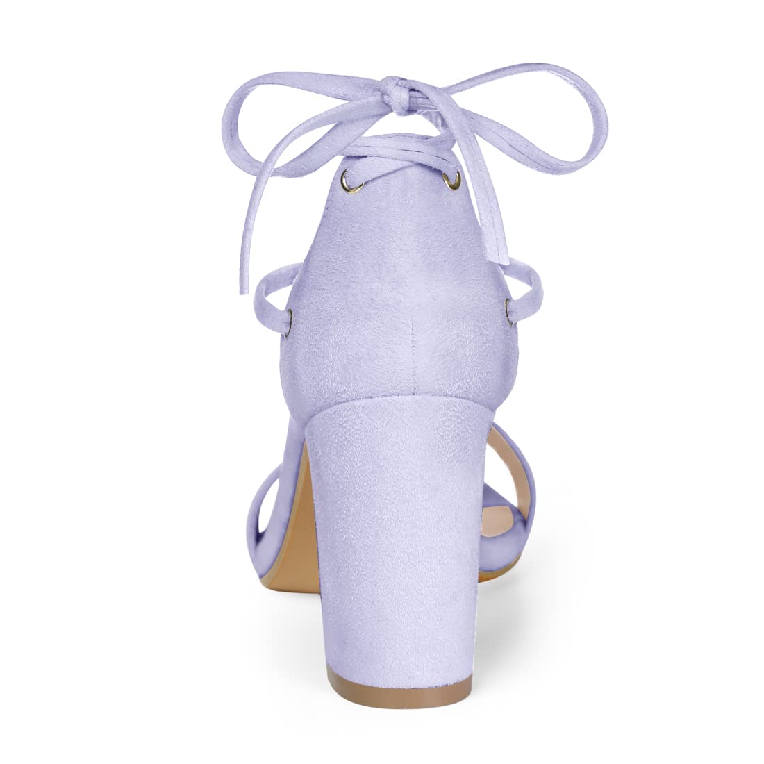 Allegra K Women's Strappy Chunky High Heel Sandals with Tie-Up Detail - Perfect for Parties, Weddings & Summer Outfits