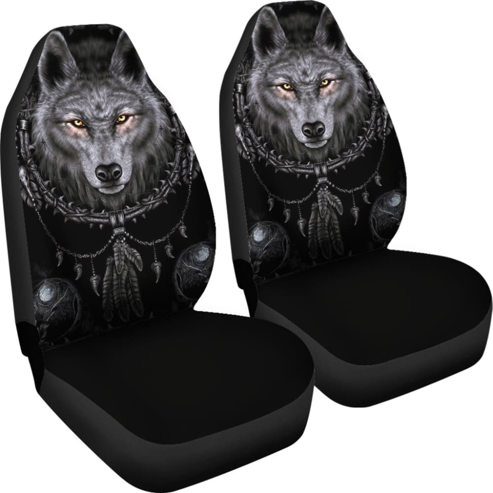 Bohemian Wolf Print Car Seat Covers for Cars & Trucks - Stylish & Durable Universal Fit - Protects Upholstery from Pets, Spills & Wear - Perfect for Road Trips & Daily Commutes