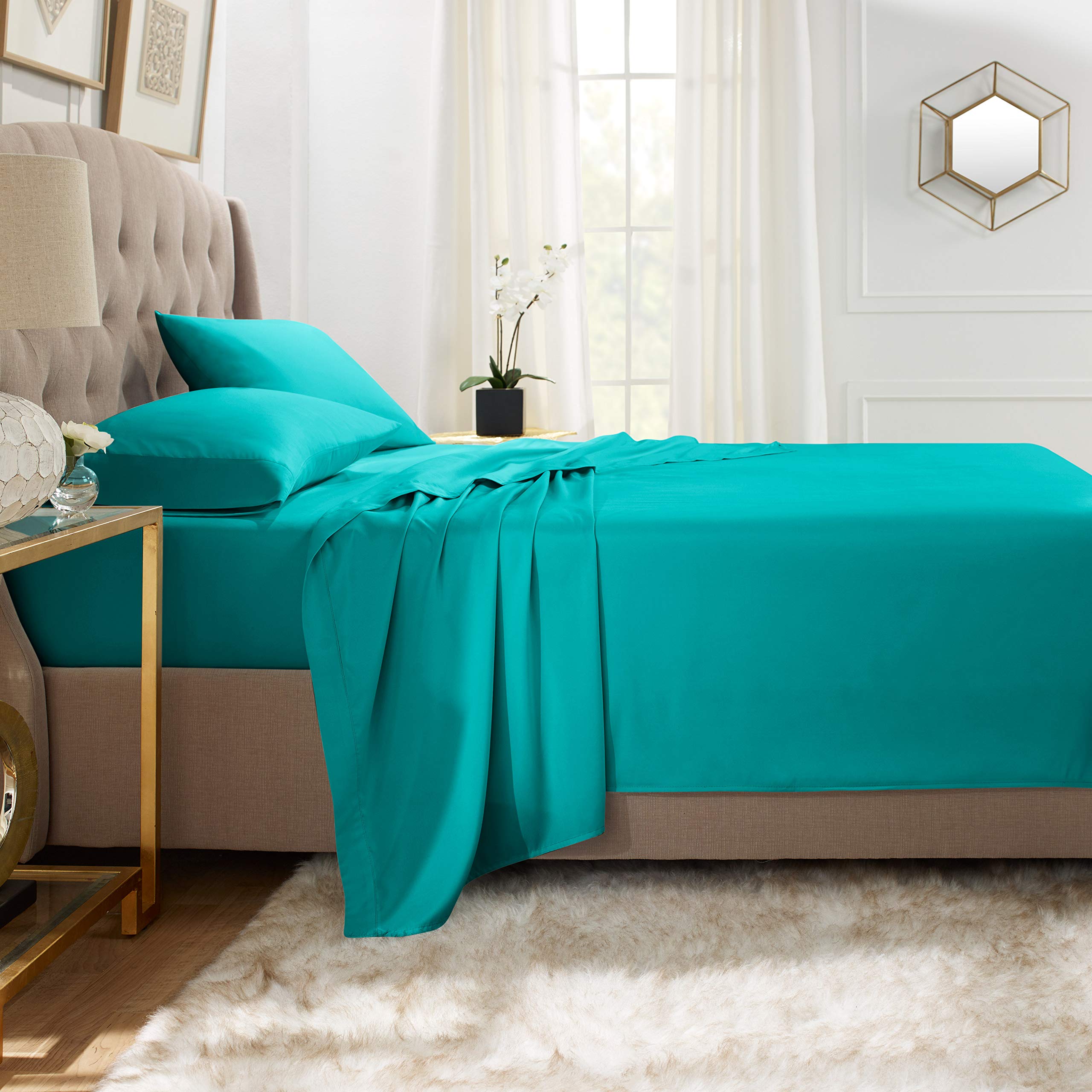 Premium 100% Cotton 800 Thread Count Twin XL Sheet Set - 4 Piece Wrinkle-Resistant Bedding with 18