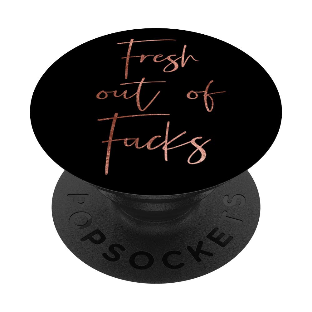 Rose Gold 'Fuck Off' PopSockets PopGrip - Swappable Phone & Tablet Stand with Grip (Fresh Out of Fucks Design) - Perfect for Phones, Tablets, and Daily Use