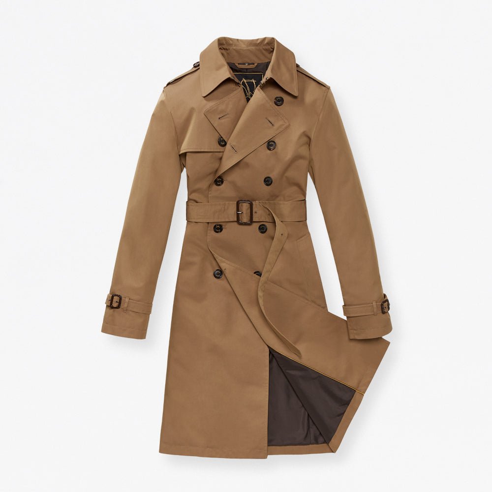 HENRY SARTORIAL X SEALUP Fiori Trench Coat in Camel - Classic Waterproof Raincoat for Women, Perfect for Office Wear, Travel & Fall Fashion