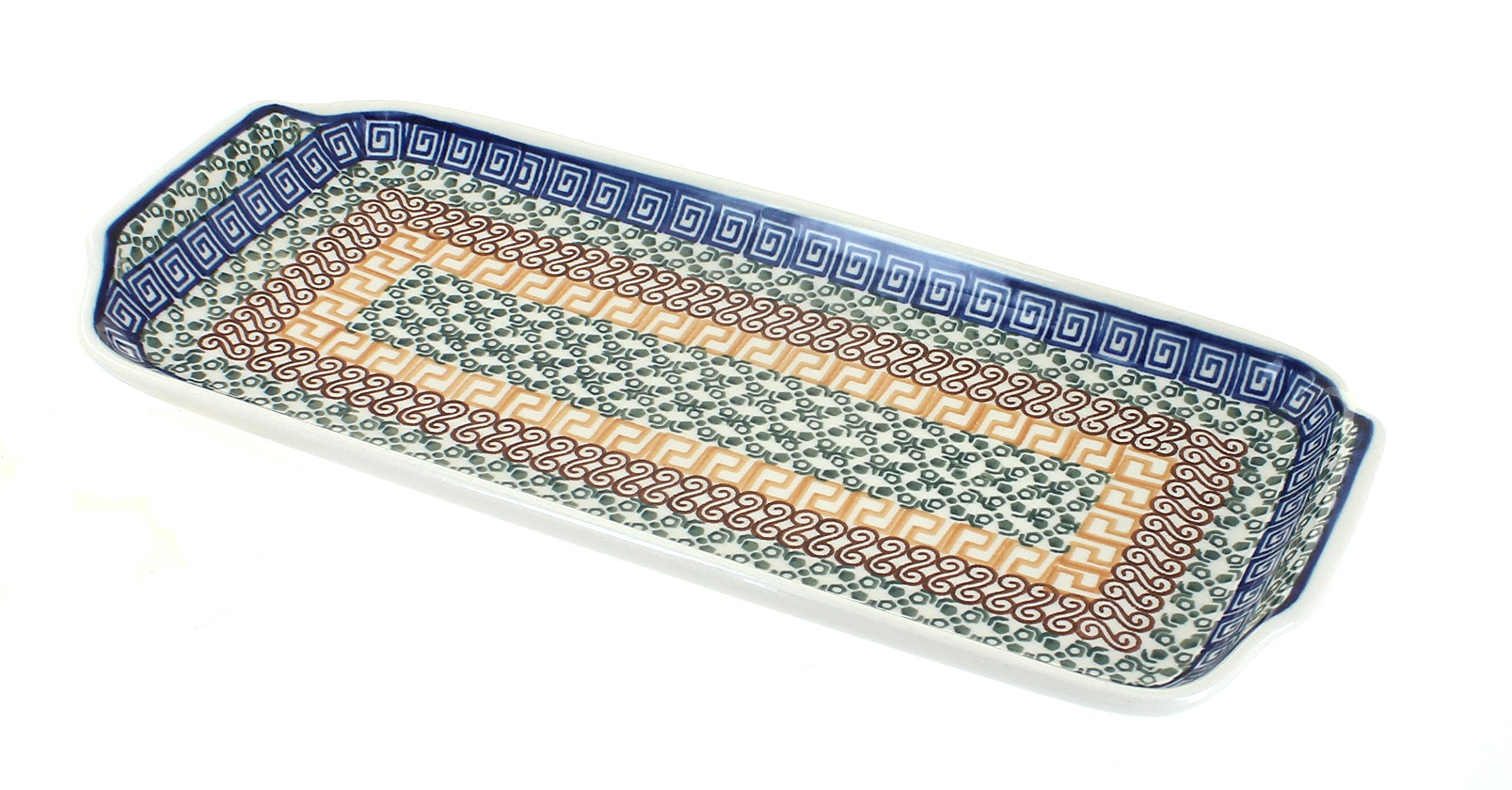 Blue Rose Polish Pottery Athena Bread Tray – Handmade Ceramic Serving Platter for Bread, Cheese & Charcuterie – Perfect for Rustic Kitchen Decor, Dinner Parties & Gift Giving