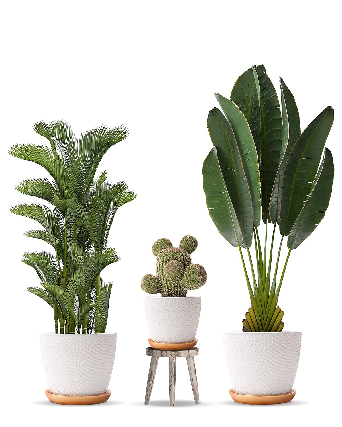 10 Inch White Honeycomb Ceramic Planter with Drainage Hole & Saucer - Indoor/Outdoor Flower Pot for Succulents, Herbs, Small Plants - Perfect for Home, Office, Garden Decor