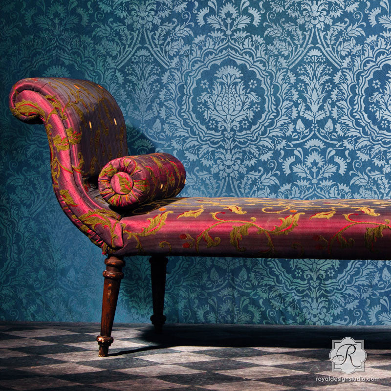 Laleh Persian Damask Wall Stencil - Reusable DIY Painting Template for Home Decor, Wall Art, and Furniture Makeover | Perfect for Bedroom, Living Room, and Office Accent Walls