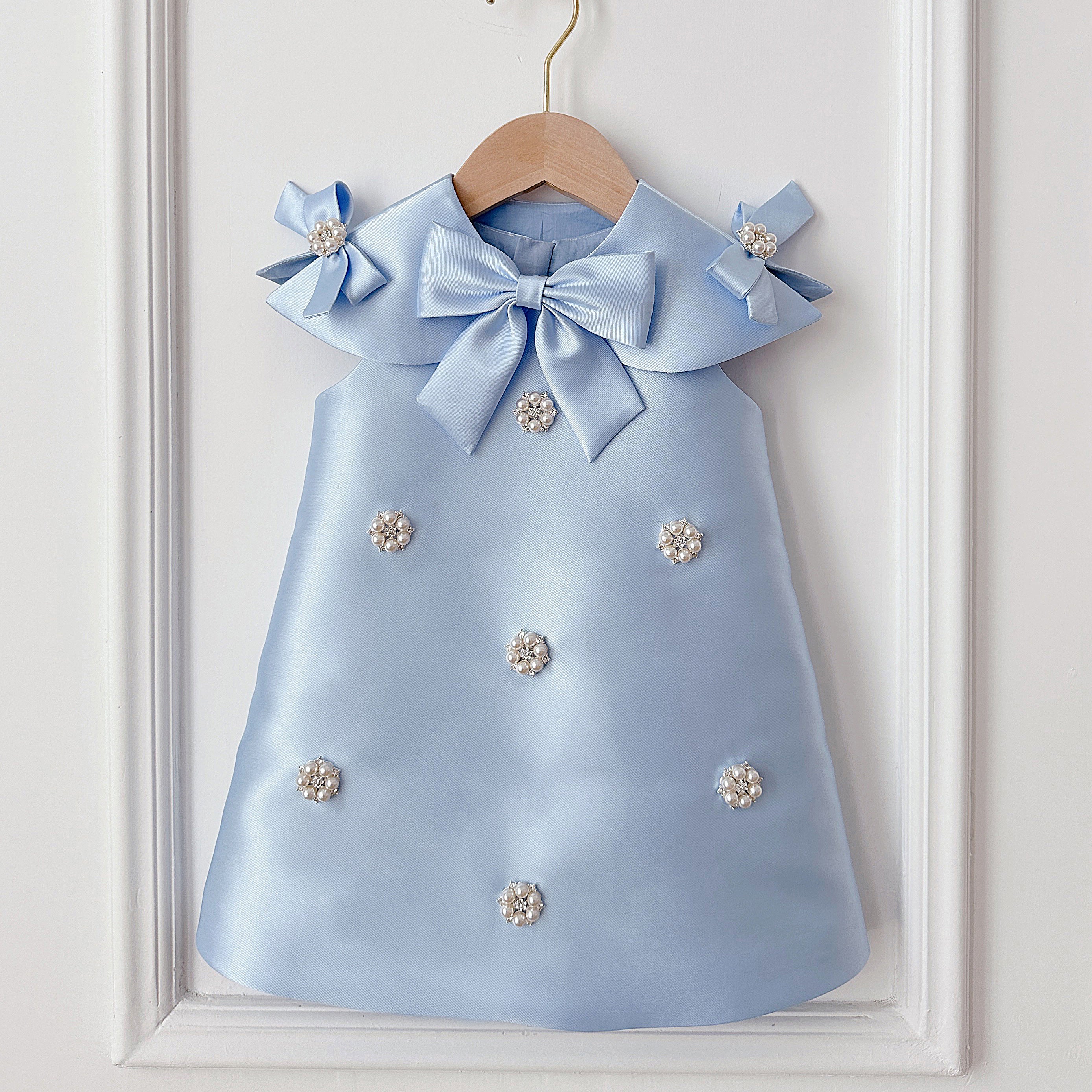 Adorable Baby Girl Beaded Pageant Dress - Elegant Toddler First Communion Gown for Special Occasions | Perfect for Weddings, Baptisms & Photo Shoots