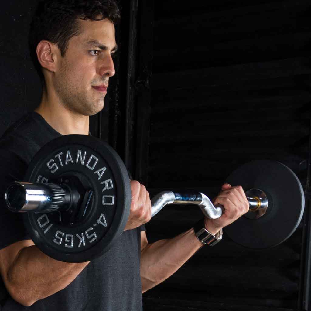 Premium Standard EZ Curl Bar - 7ft Olympic Weightlifting Barbell for Home Gym & Strength Training - Perfect for Bicep Curls, Triceps Workouts & Full-Body Exercises
