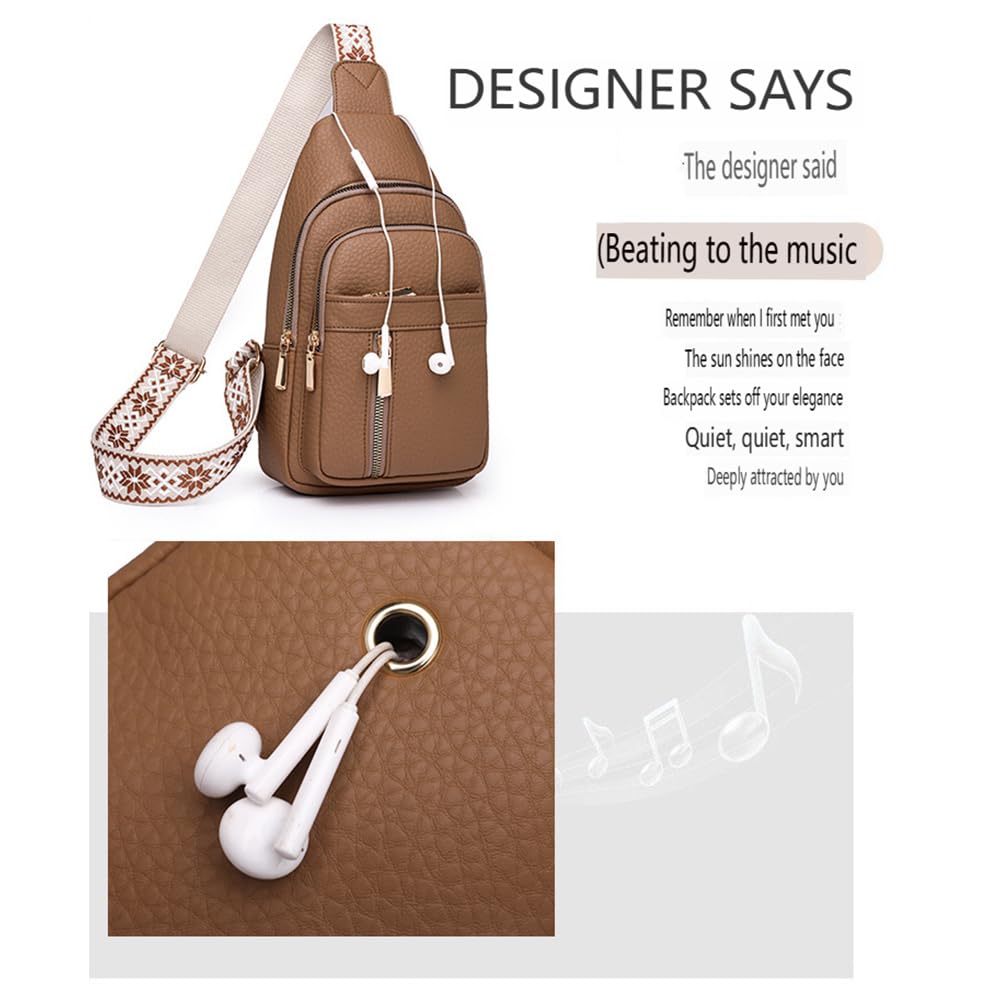 Women's Leather Crossbody Bag - Stylish Zipper Fanny Pack for Travel Essentials & Everyday Use | Perfect for Hiking, Shopping & Casual Outings
