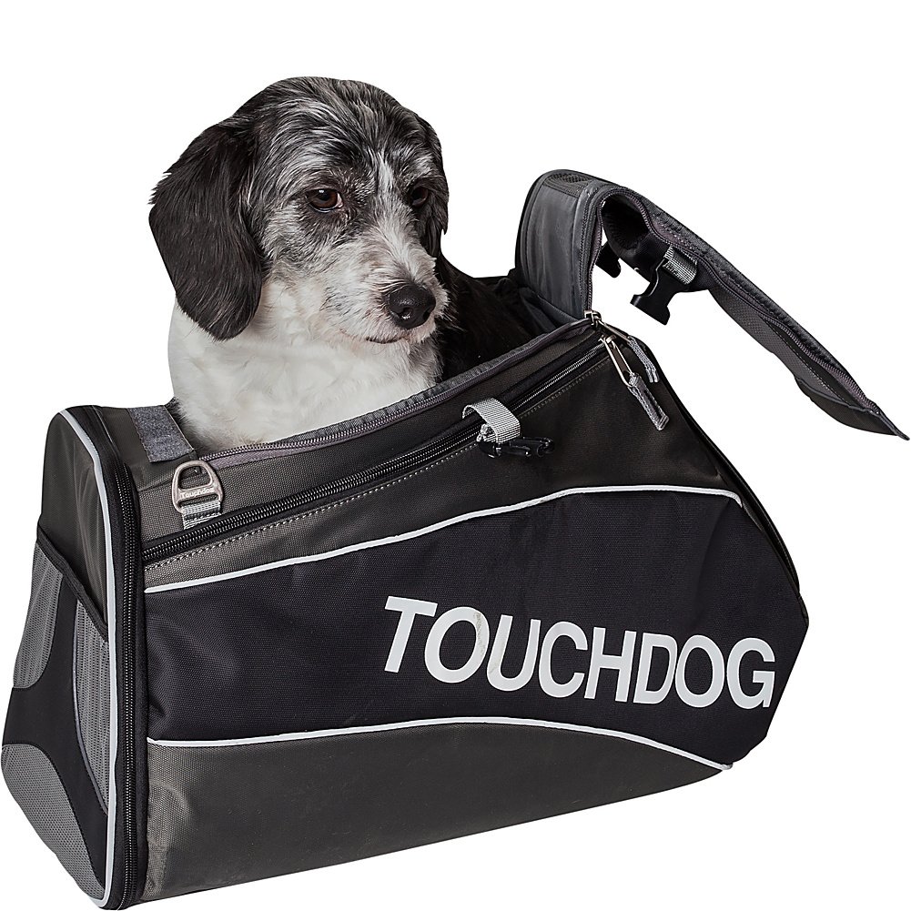 TOUCHDOG Airline Approved Pet Carrier - Water Resistant Dog Travel Bag for Small to Medium Dogs, Lightweight & Durable, Jet Black - Perfect for Air Travel, Road Trips, and Outdoor Adventures