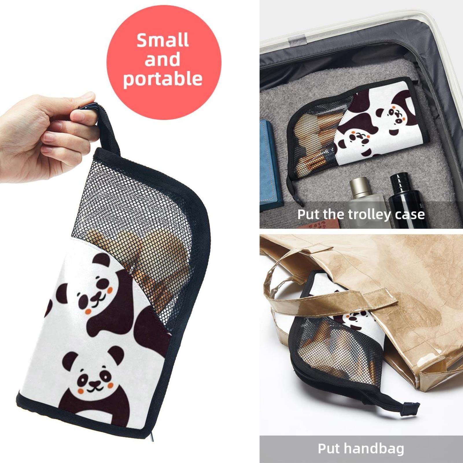 Portable Makeup Brush Organizer Bag with 12 Slots - Cute Panda Design Cosmetic Brush Holder Case for Travel & Home Storage | Perfect for Makeup Artists & Beauty Enthusiasts