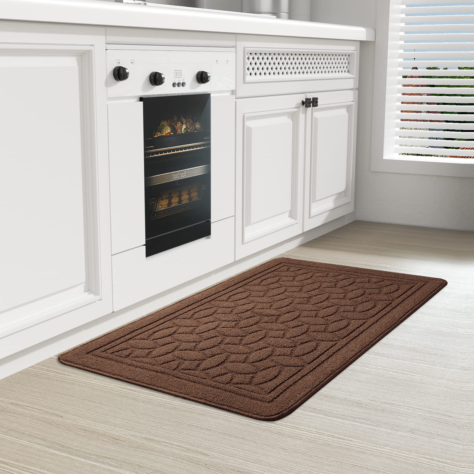 Non-Slip Geometric Kitchen Runner Rug - Machine Washable & Easy Clean Floor Mat for Home - 18