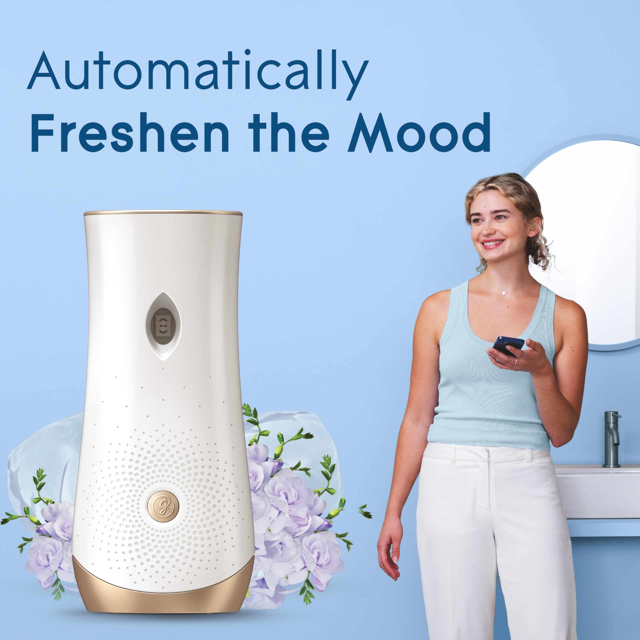 Glade Automatic Spray Refill & Holder Kit - 6.2 Oz Air Freshener for Home, Bathroom & Office - Clean Linen Scent - 2 Pack - Eliminate Odors & Freshen Air in Living Rooms, Bedrooms & Small Spaces