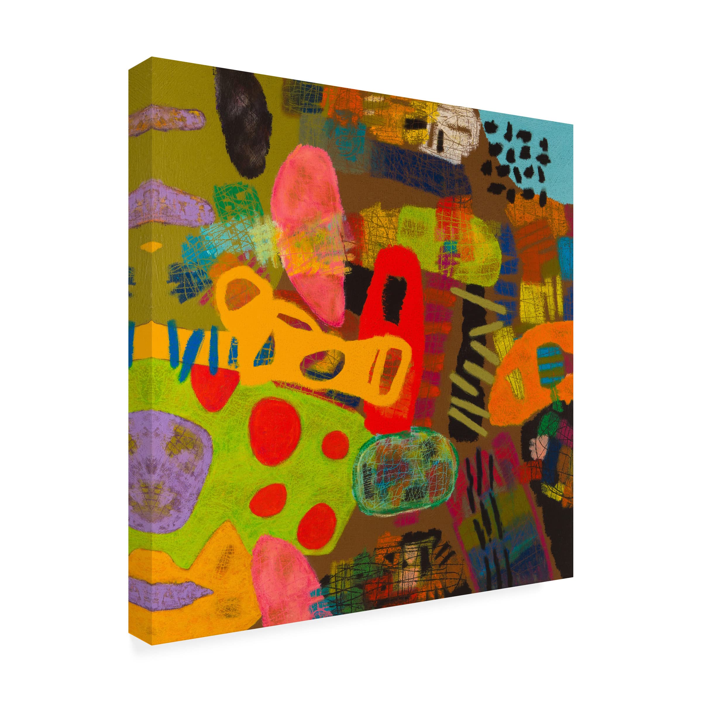 Conversations In The Abstract 19' Canvas Wall Art Print by Downs - Modern Abstract Painting for Living Room, Bedroom & Office Decor