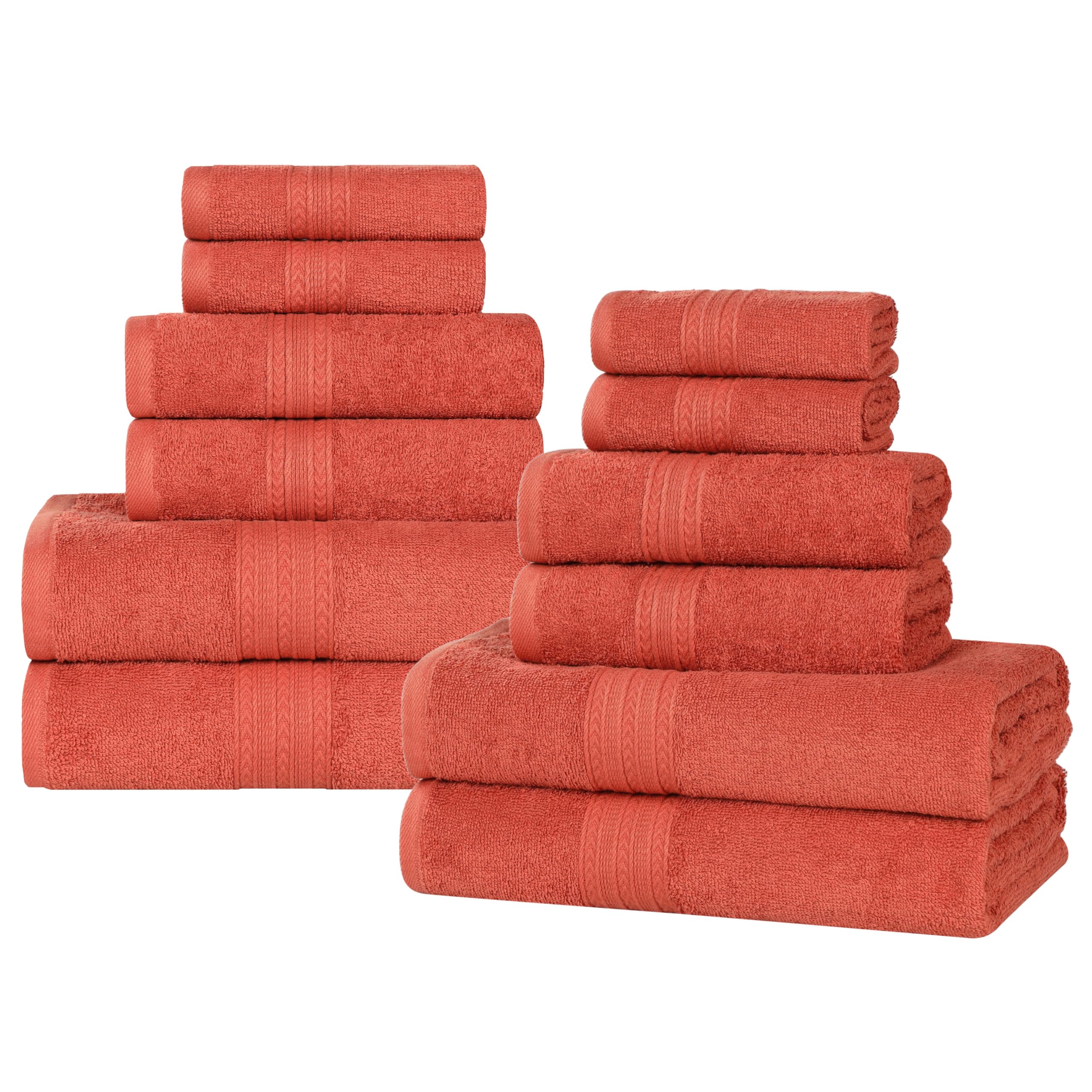 Premium 12-Piece Organic Cotton Towel Set - Ultra Absorbent & Quick Dry Bath, Hand & Face Towels for Home, Dorm, Apartment | Soft Luxury Bathroom Essentials with 4 Bath Towels, 4 Hand Towels & 4 Washcloths | Perfect for Spa Days, Guest Bathrooms & Everyday Use