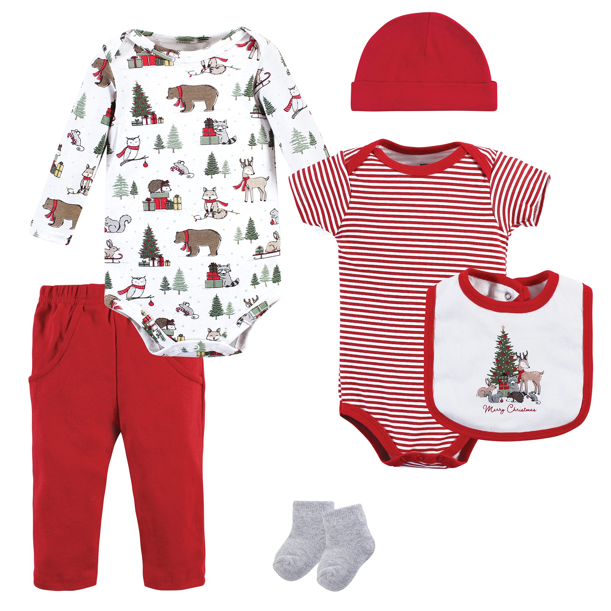 Hudson Baby Unisex Cotton Layette Set - Soft Newborn Baby Clothes Gift Set for Boys & Girls - Perfect for Hospital, Photo Shoots & Everyday Wear