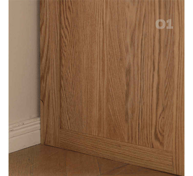 Modern Solid Oak Wood Sliding Door Wardrobe - Durable & Stylish Closet Organizer for Bedroom, Living Room, and Office Storage