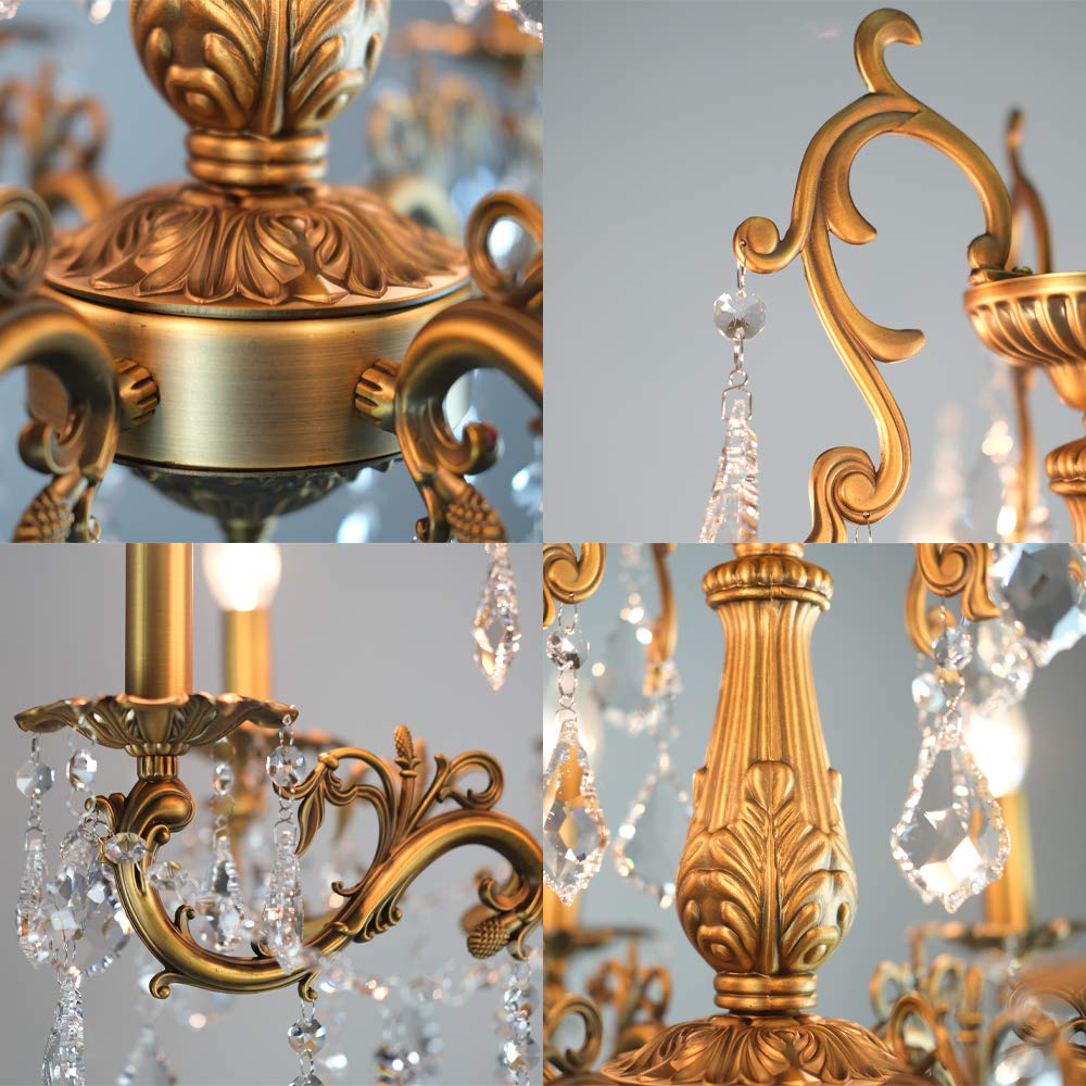 Crystal Chandeliers Modern 8-Light Candle Pendant Ceiling Light Fixture - Elegant Island Lighting for Dining Room, Living Room, Kitchen, Bedroom, Hallway & Entryway (D27.6) | Perfect for Home Decor, Wedding Venues & Luxury Interior Design