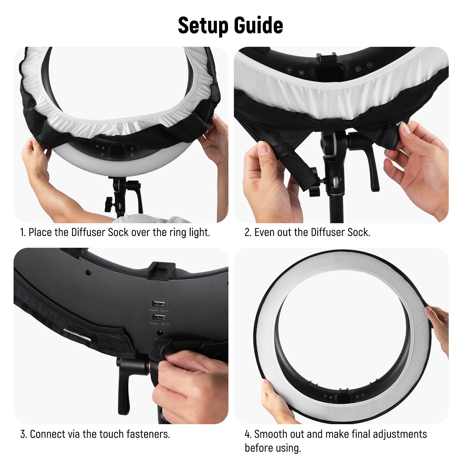 Professional NEEWER NS006 Ring Light Diffuser for RP18H/RP19H Photography Lighting - Perfect for YouTube Videos, Live Streaming & Portrait Photography