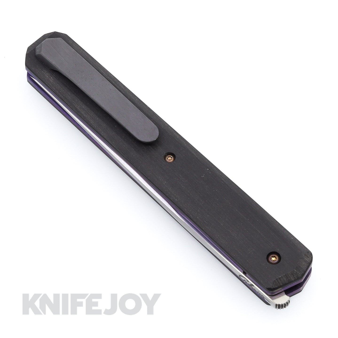 Premium Custom Kwaiken Knife by Chuck Gedraitis - CTS XHP Steel Blade, Black Richlite Handle, Titanium Liner, Carbon Fiber & Copper Spacer, Zirconium Clip with Heat-Treated Screws - Perfect for EDC, Outdoor Adventures & Collectors