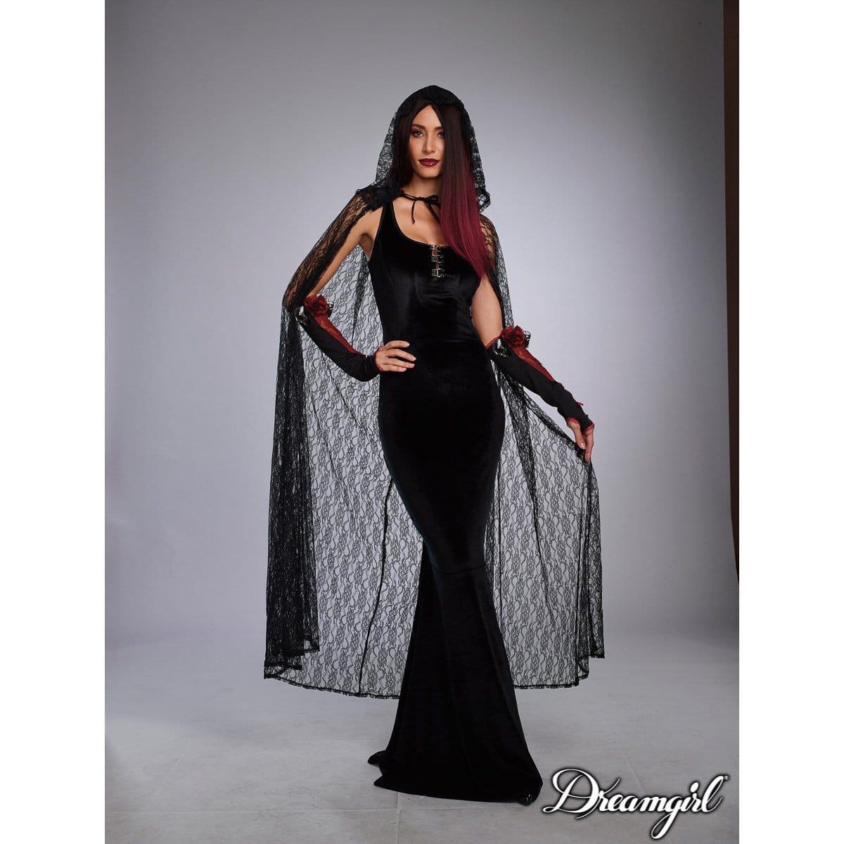 Elegant Black Lace Cape for Women - Gothic Evening Shawl for Halloween, Cosplay, Weddings & Formal Events