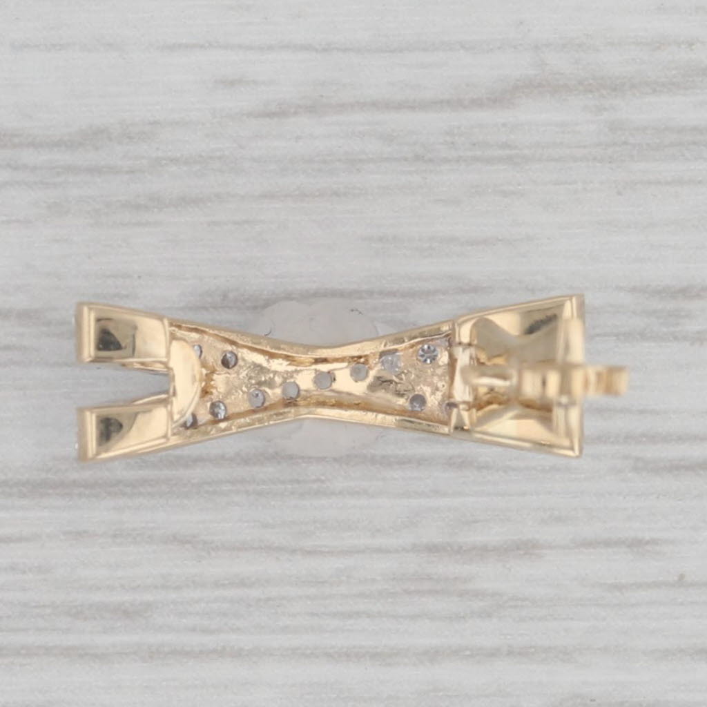 0.20ctw Diamond Crossover Slide Pendant in 14k Yellow Gold - Enhancer Clip Bail for Necklace Customization - Perfect for Weddings, Anniversaries & Special Occasions